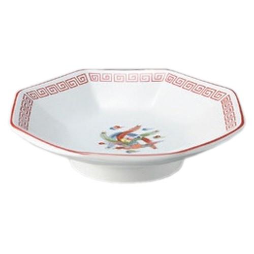 中華食器 / 中華単品 鳳凰高台八角皿 寸法:18.5 x 4.5cm : せともの