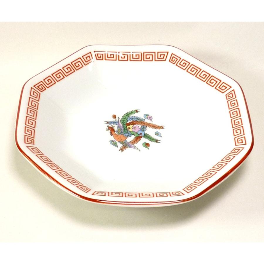 中華食器 / 中華単品 鳳凰高台八角皿 寸法:18.5 x 4.5cm : せともの