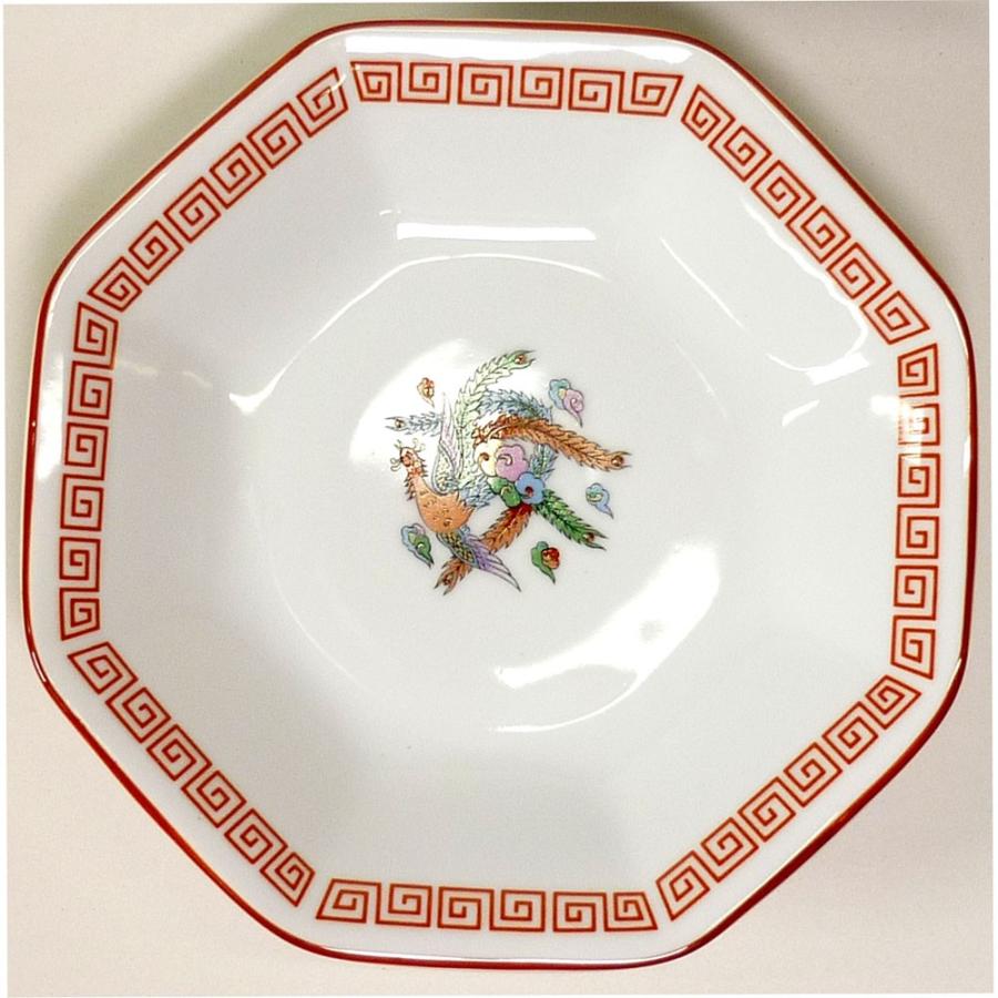 中華食器 / 中華単品 鳳凰高台八角皿 寸法:18.5 x 4.5cm : せともの