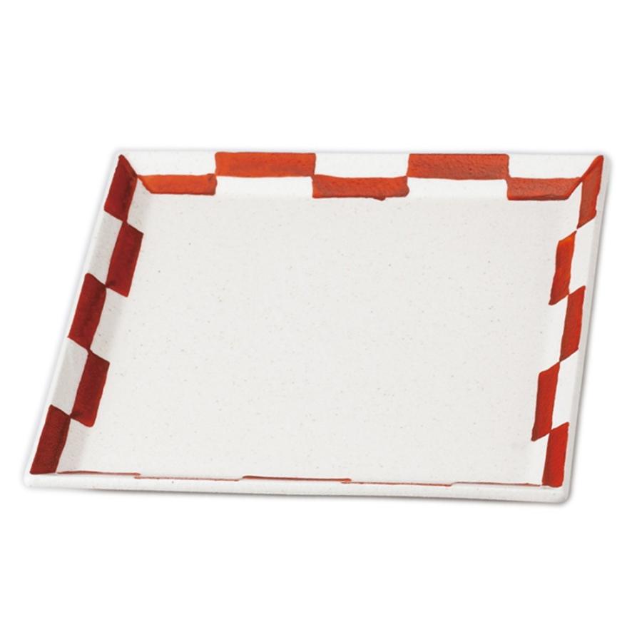 角皿 和食器 / 市松模様角皿(大) 寸法: 20.5 x 1.8cm : せともの本舗