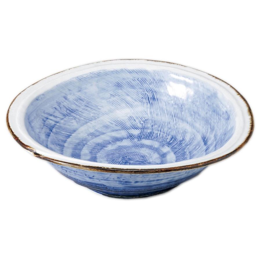 盛込鉢 和食器 / 呉須くし目たわみ大鉢 寸法: 35.2 x 33.2 x 9.3cm | 大鉢 盛鉢 和食器 洋食器 おしゃれ 業務用