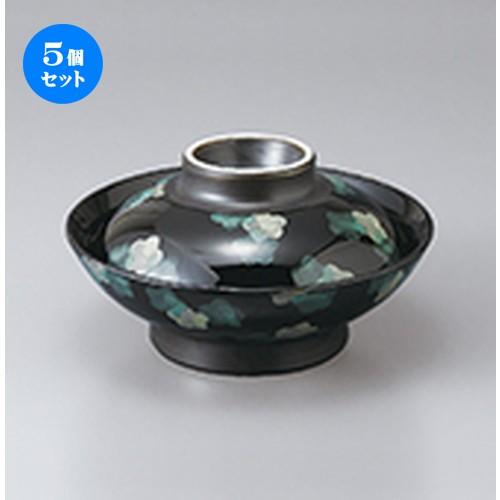 5個セット 蓋物 花紋ちらし蓋向 ［ 16.5 x 9cm ］ 【 料亭 旅館 和食器 飲食店 業務用 】