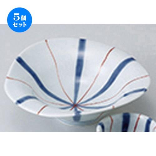 5個セット 刺身 十草朱線なぶり向付 ［ 15.6 x 5.4cm ］ 【 料亭 旅館 和食器 飲食店 業務用 】