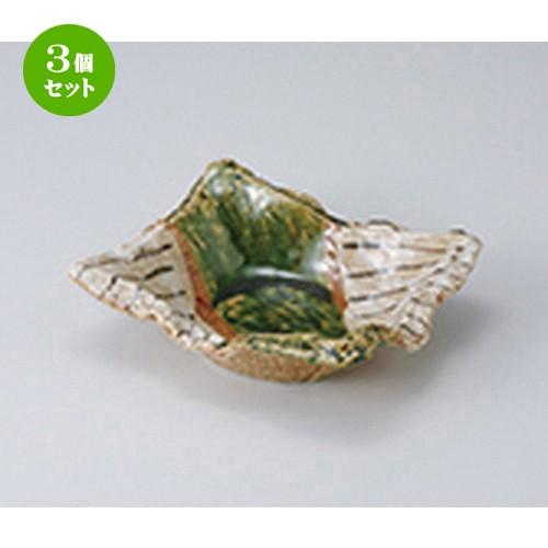 3個セット 向付 和食器 / 織部細十草長角6.0向付 寸法：17.5 x 14.5 x 6.5cm
