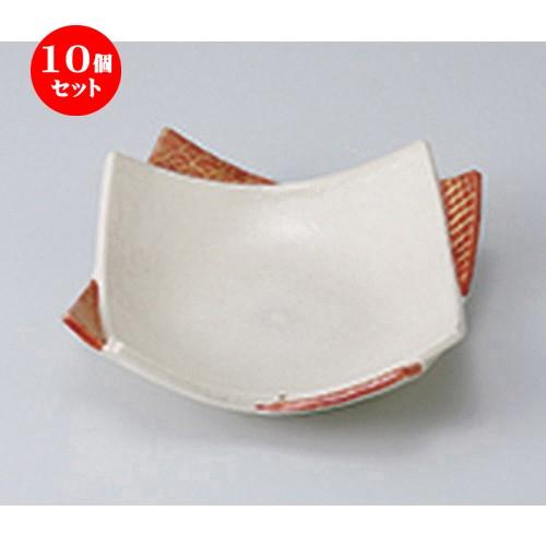10個セット 向付 赤絵重ね皿 ［ 15.5 x 15.5 x 4.5cm ］ 【 料亭 旅館 和食器 飲食店 業務用 】