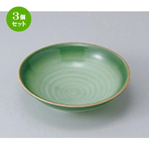 3個セット 向付 和食器 / 緑彩向付 寸法：15.7 x 4.3cm