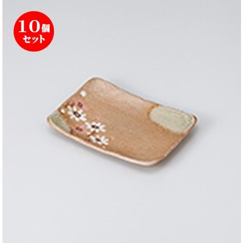 10個セット 焼物皿 南蛮秋桜花5.5長角皿 ［ 16 x 11.2 x 2cm ］ 【 料亭 旅館 和食器 飲食店 業務用 】
