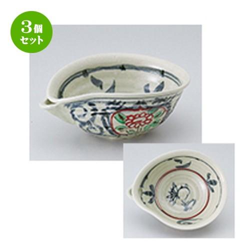 3個セット 多用鉢 和食器 / 赤絵安南片口6.5鉢 寸法：20 x 14.8 x 7.8cm | 中鉢 和食器 洋食器 おしゃれ 業務用