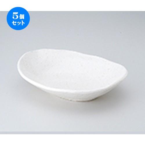 5個仕掛ける 多用鉢 斑点模様粉引楕円盛鉢 ［ 24 x 18.5 x 6珊 ］ 【 小料理屋 はたご屋 和食器 飲食店 御役目用 】 皿-食器