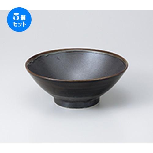 5個セット丼 明世黒5.8そば丼 ［ 17.5 x 7.3cm ］ 【 料亭 旅館 定食屋 和食器 飲食店 業務用 】