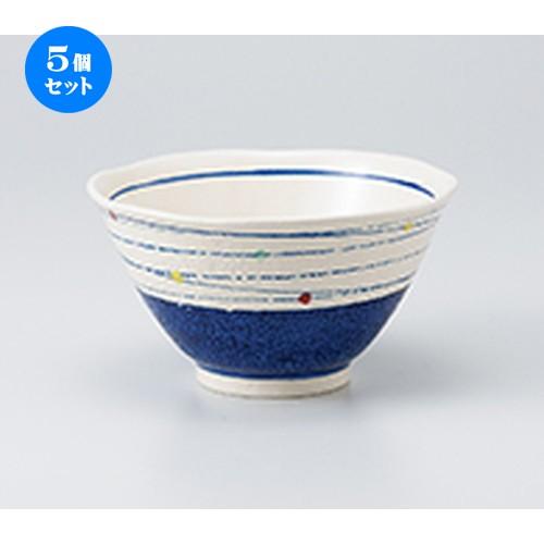 5個仕掛ける丼 点彩渦多用丼（紺） ［ 16 x 8.6珊 ］ 【 小料理屋 はたご屋 定食屋 和食器 飲食店 御役目用 】 丼-キッチン、日用品、文具