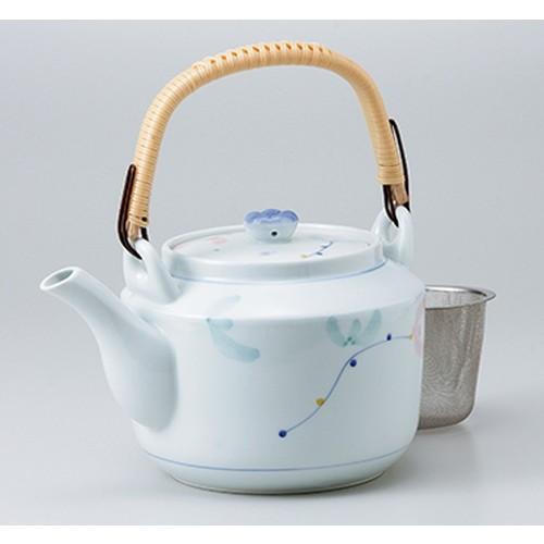 土瓶 和食器 / スイトピー8号土瓶（Uアミ付） 寸法:16 x 13.8cm ・ 1700cc
