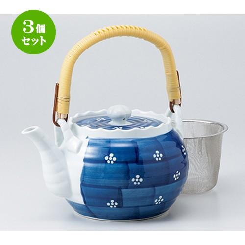 3個セット 土瓶 和食器 / 梅小紋六兵衛8号土瓶（Uアミ付） 寸法：16 x 13cm ・ 1500cc
