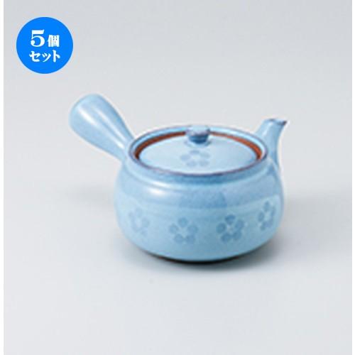 5個セット 急須 均窯梅急須（Uアミ付） ［ 11 x 8.5cm ・ 450cc ］ 【 料亭 旅館 和食器 飲食店 業務用 】