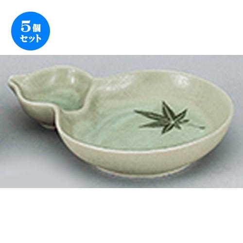 5個仕掛ける和陶開けひろげ 玻璃槭樹 ヒサゴ中仕切り皿 [ 20.5 x 16 x 4.3珊 ] 【 小料理屋 はたご屋 和食器 飲食店 御役目用 】 食器-食器、グラス、カトラリー