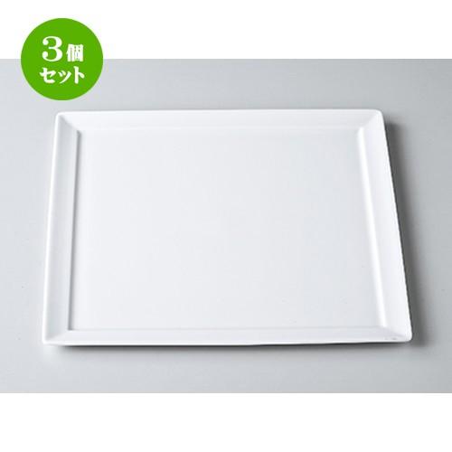 3個セット モダンスタイル 洋食器 / 白磁ODH25cm正角皿 寸法：22.3 x 10.6cm