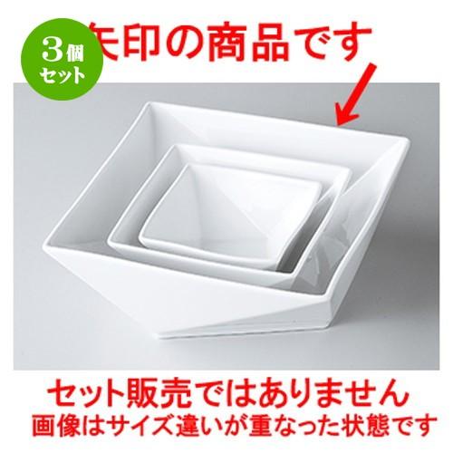 3個セット モダンスタイル 洋食器 / FP21cm角鉢（白磁） 寸法：20.8 x 20.8 x 8.1cm