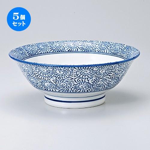 5個セット 中華単品 たこ唐草 6.5反り高台丼 ［ 20.2 x 8cm ・ 1050cc ］ 【 中華料理 ラーメン チャーハン 飲食店 業務用 】