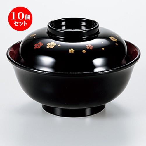 5個セット 和食器 / 黒 なごみ雑煮椀 梅鉢 寸法:φ13.5 x 8.7cm