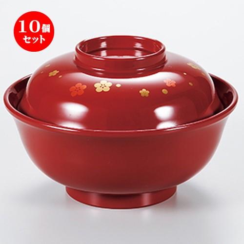 5個セット 和食器 / 朱 なごみ雑煮椀 梅鉢 寸法:φ13.5 x 8.7cm