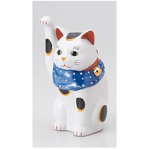 インテリア小物 置物 / 縁起物赤絵手長猫 右 寸法:13cm｜setomono-honpo