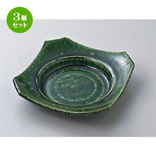 3個セット 向付 和食器 / 織部 角向付 寸法：17 x 3.8cm