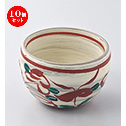 10個セット 小鉢 粉引赤絵花鳥小鉢 ［ 9.5 x 6.5cm ］  | 小鉢 和食器 洋食器 おしゃれ 業務用