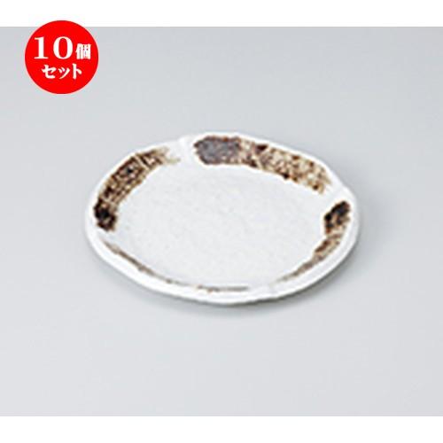 10個仕掛ける 和皿 粉引茶刷毛丸銘々皿 ［ 13 x 1.5珊 ］ 【 小料理屋 はたご屋 和食器 飲食店 御役目用 】 皿-食器-キッチン、日用品、文具