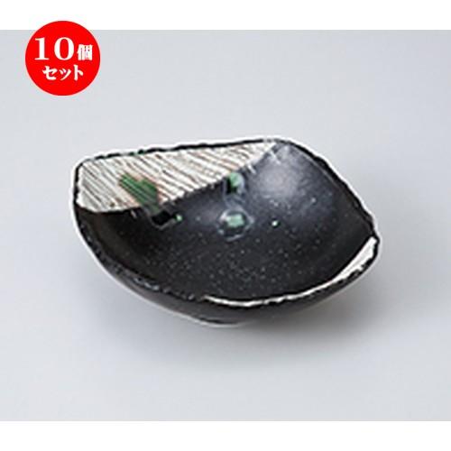 10個セット 中鉢 黒織部角櫛目型取鉢 ［ 16.5 x 14 x 5cm ］ | 中鉢 和食器 洋食器 おしゃれ 業務用