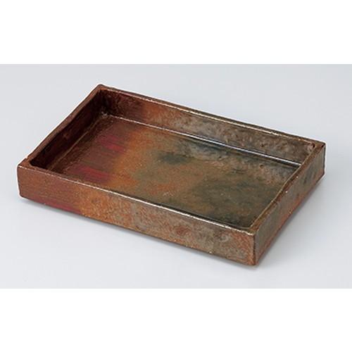 前菜皿特選 和食器 / 錆織部長角鉢（大） 寸法:22 x 15.5 x 3.5cm