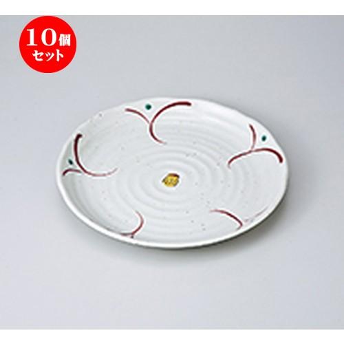 10個セット 和皿 粉引釉花だより8.0皿 ［ 24.3 x 3cm ］ 【 料亭 旅館 和食器 飲食店 業務用 】