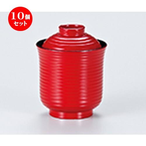5個セット 和食器 / 千筋箸洗椀 朱内黒 寸法:φ76 x h 98mm