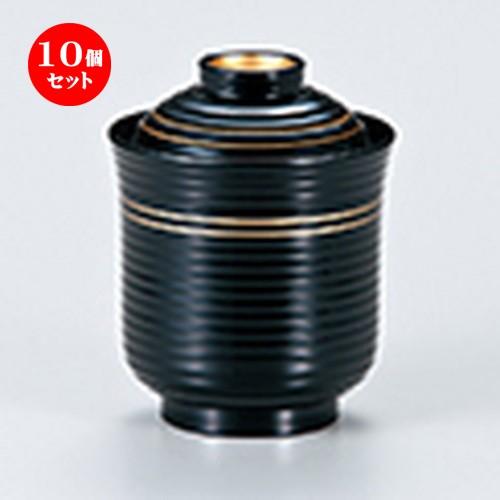 5個セット 和食器 / 千筋箸洗椀 黒 金線 寸法:φ76 x h 98mm
