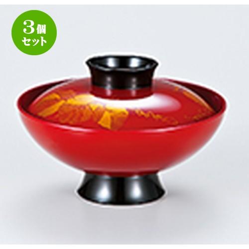 3個セット 和食器 / 4.2 小槌椀 朱 ツタ 寸法:φ128 x h 83mm