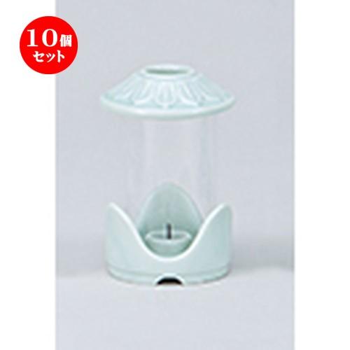 10個セット仏神具 ガラス風防ローソク立て ［ 9 x 13cm ］ 【 お盆 お彼岸 供養 神事 お墓 仏壇 佛具 】