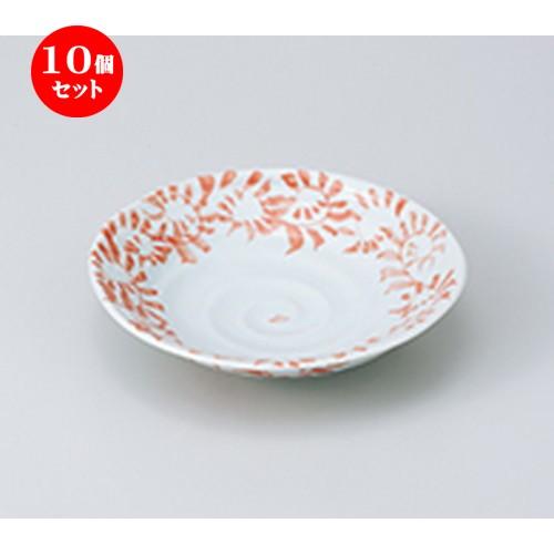 10個仕掛ける 向付 手造り唐草赤平鉢 ［ 15.5 x 4珊 ］ | 中鉢 和食器 洋食器 かっこ良い 御役目用 皿-キッチン、日用品、文具