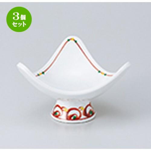 3個セット 小鉢 和食器 / 赤絵点つなぎ三角高台小鉢（小） 寸法：9.5 x 9.5 x 6.5cm | 小鉢 和食器 洋食器 おしゃれ 業務用