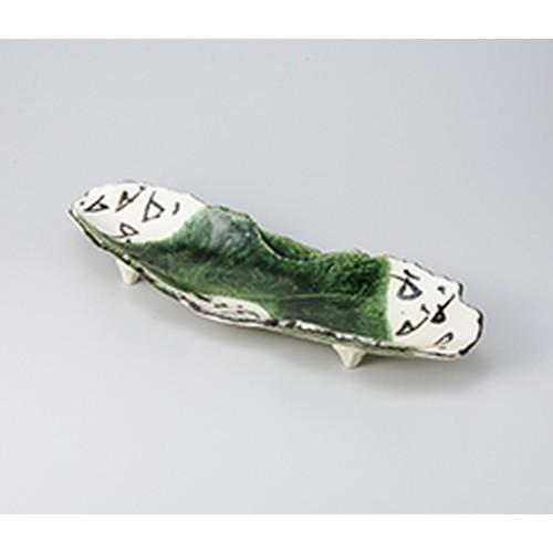 盛込皿 和食器 / 織部長盛皿 寸法:43 x 14.7 x 5cm