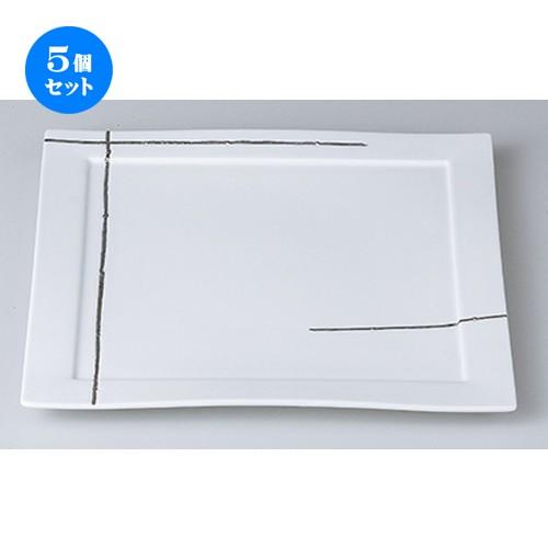 5個セット モダンスタイル プラチナライン正角24cm皿 ［ 24 x 24 x 2cm ］ 【 レストラン ホテル カフェ 洋食器 飲食店 業務用 】