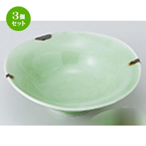 3個セット 刺身 和食器 / ヒワ釉錆流しなぶり向付 寸法：15.4 x 15.1 x 5.3cm