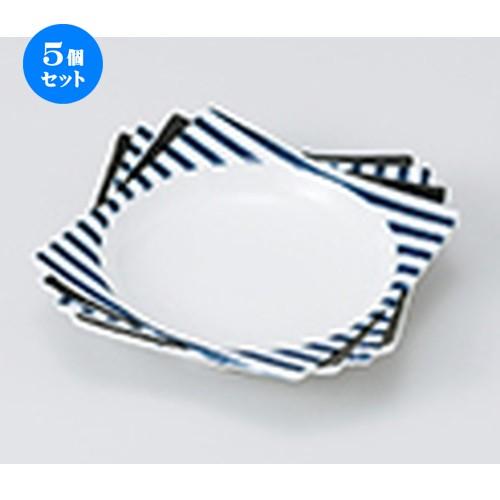5個セット 小鉢 青ストライプ千代折角小鉢 ［ 13.5 x 13.5 x 3.5cm ］ | 小鉢 和食器 洋食器 おしゃれ 業務用