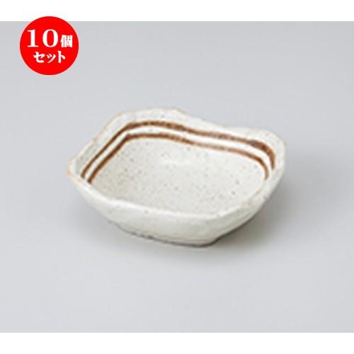 10個セット 小鉢 クリーム粉引ライン3.0角小鉢 ［ 10.5 x 10.5 x 3cm ］  | 小鉢 和食器 洋食器 おしゃれ 業務用