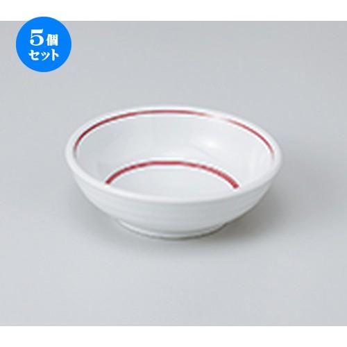 5個セット 松花堂 赤筋丸鉢 ［ 11 x 3.5cm ］ 【 料亭 旅館 和食器 飲食店 業務用 】
