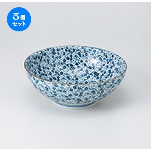 5個セット多用鉢 藍染小花 麺鉢 ［ 21.8 x 8.2cm ］ | 中鉢 和食器 洋食器 おしゃれ 業務用