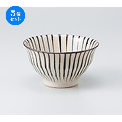5個セット多用碗 手描き錆十草4.5寸多用丼 ［ 13.5 x 8cm ］ 【 料亭 旅館 定食屋 居酒屋 和食器 飲食店 業務用 】