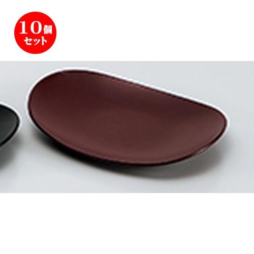 10個セット 和食器 / 5.7 小判皿 銀朱ハケ目 寸法:170 x 126 x h 26mm