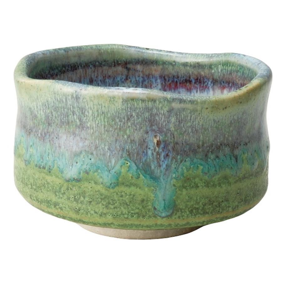 抹茶茶碗 緑彩流し 抹茶碗 [直径12.2×高さ8cm・590cc] | おしゃれ