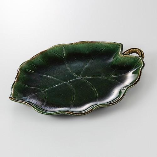 葉型和風陶器皿、殿皿 ☆ 前菜皿 水無月 葉型前菜皿 [ 27.8 x 20.5 2.7cm 600g ] 【 料亭