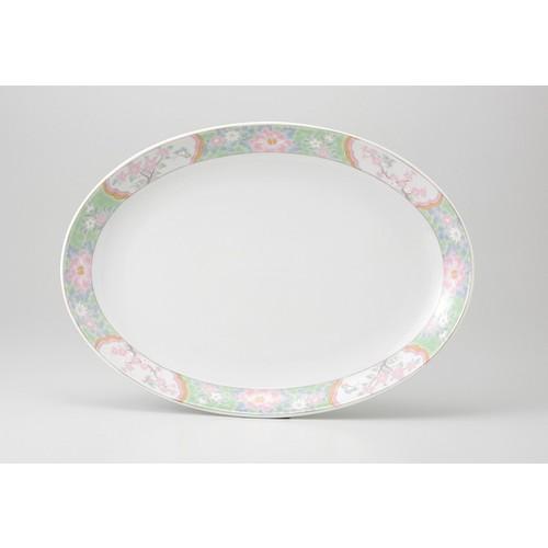☆ 中華オープン ☆ 新四君子 １2\"プラター [ 30.6 x 22 x 3.1cm ] 【 ラーメン店 中華食器 アジア料理 飲食店 業務用 】"