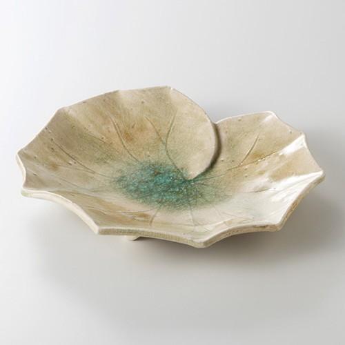 ☆ 特選前菜皿 ☆ 灰釉葉型 盛皿 [ 23.8 x 22.4 x 3.6cm ] 【 料亭 旅館 和食器 飲食店 業務用 】